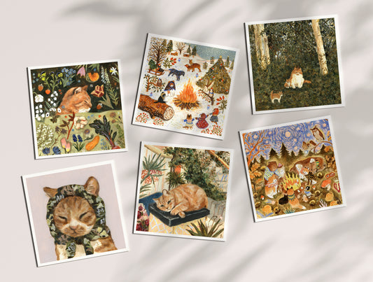 Square postcard set of 24