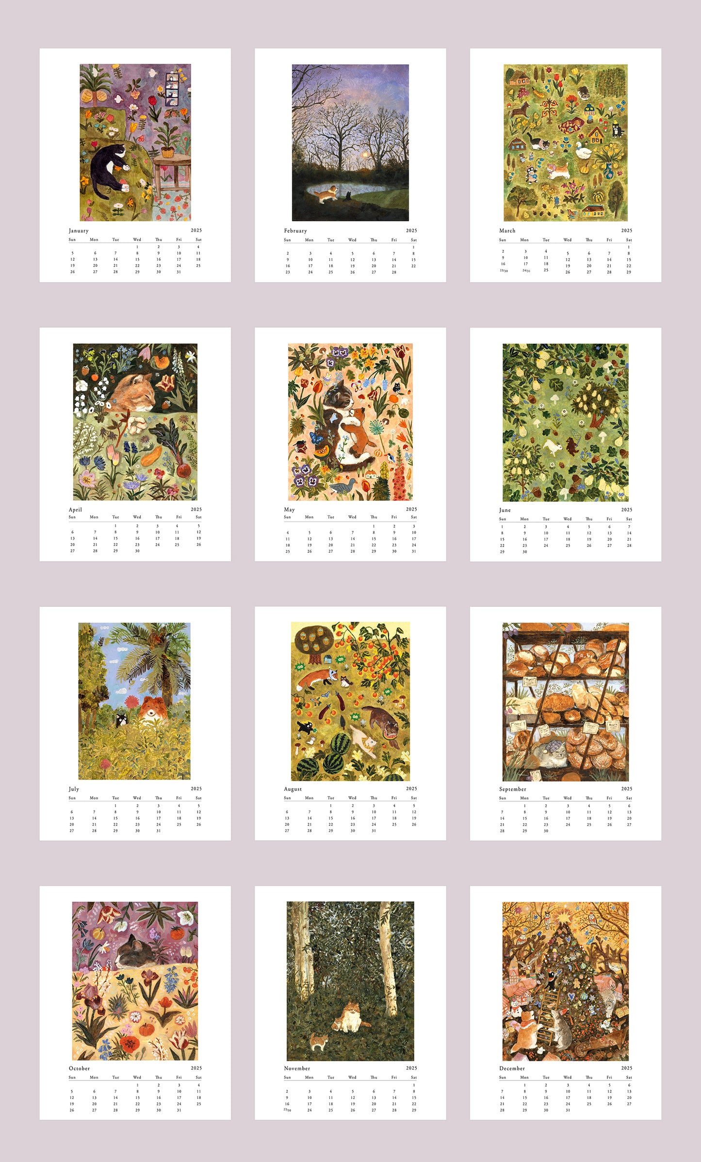 Illustration desktop calendar for 2025