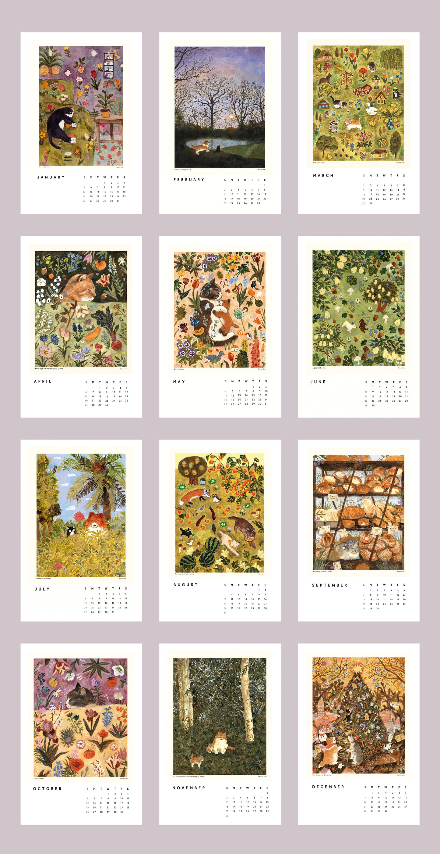 Illustration wall calendar for 2025