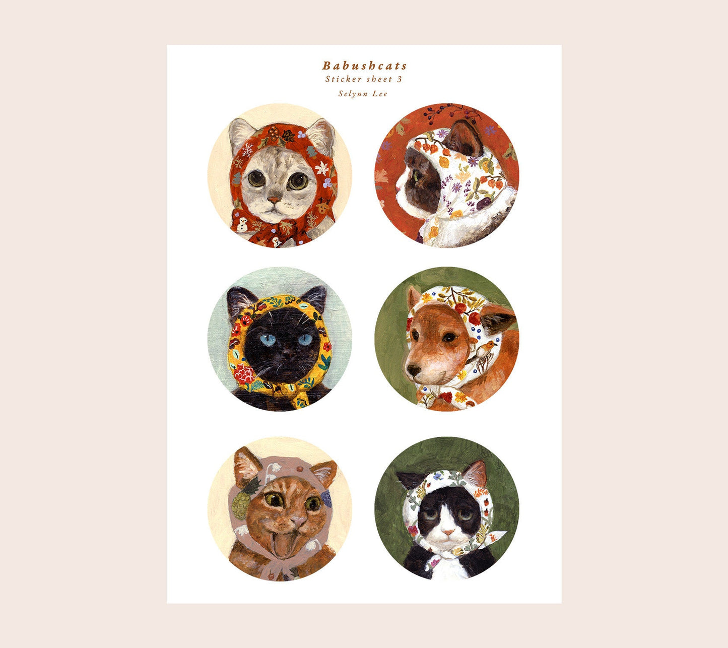 Babushcats sticker sheet 3