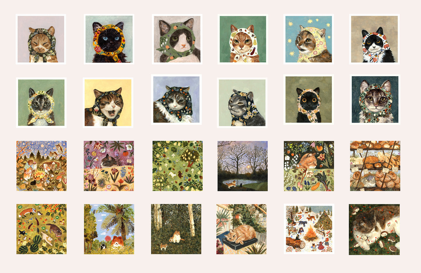 Square postcard set of 24